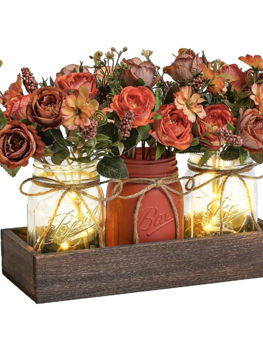 3 Pcs Mason Jar Centerpiece Table Decorations for Dining Table Decor Farmhouse C